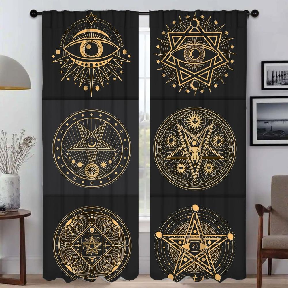 Ретро Mystic Eye Blackout Curtain для комнаты 2-панельные шторы для спальни, перегородки, жалюзи, украшения для Хэллоуина, гостиной, кухни