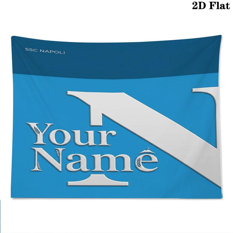 SSC Napoli Custom Name Wall Tapestry Aesthetic Wall Hanging Printed Fabric Blanket Decorative Tapestries for Bedroom Living Room Home Decor