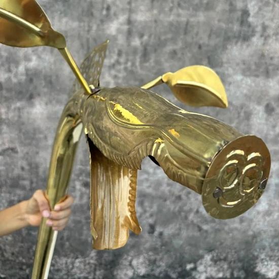 Средневековый латунный карникс из Тинтиньяка Кельтская играбельная труба Боевой рог 6 футов