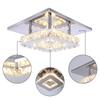 Small Led Chandelier Semi Flush Mount Crystal Lighting Modern Ceiling Crystal Lamp for Bedrooms Dinning Rooms Hallway (Warm)