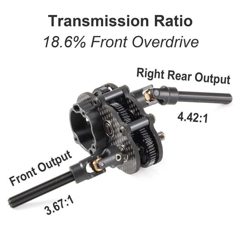 Ultralight Carbon Fiber OD-3 Overdrive Transmission 48P Gearbox for AR44 AR45 Capra Axle LCG Comp Rigs 1/10 RC Rock Crawler