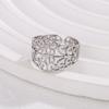 Bohemian Filigree Ring Women Stainless Steel Gold Color Finger Rings Vintage Aesthetic Zircon Birthday Gift Wholesale