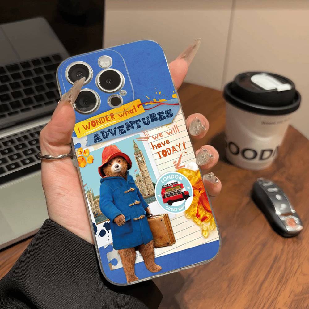 Cute P-Paddingtons Bear For IPhone 17 16 16e 15 14 13 12 11 Pro Max Mini Plus Phone Case