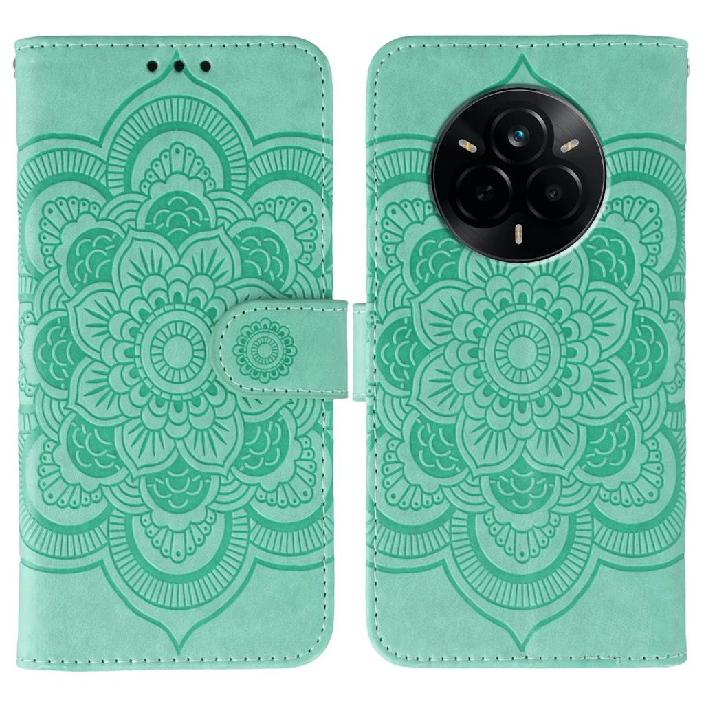 For Realme 14 Pro 5G Case PU Leather Mandala Imprinted Design Wallet Phone Cover