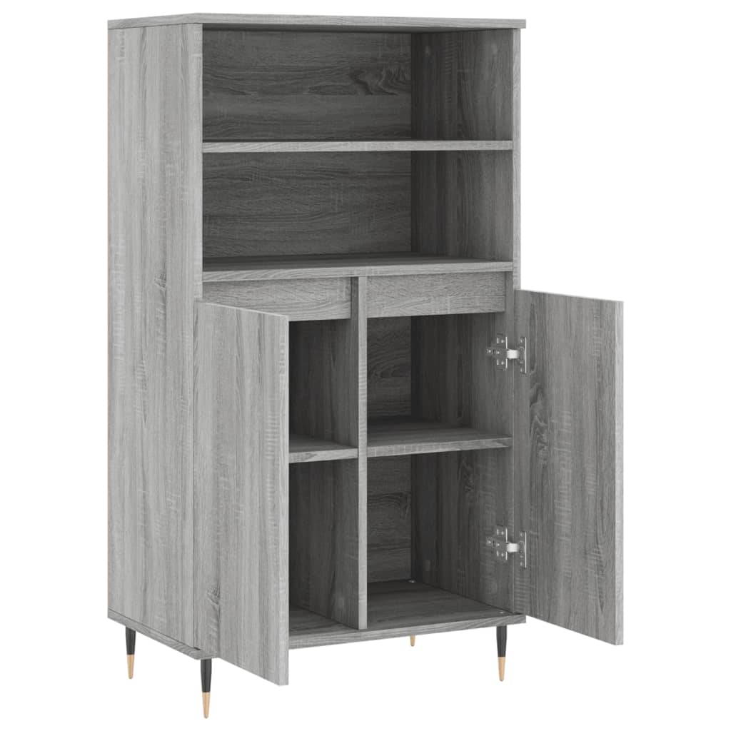 Highboard Gray Sonoma 60 x 36 x 110 cm engineered wood