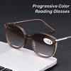 Fashion Progressive Color Reading Glasses Large Frame Cat Eye Presbyopia Eyeglasses Blue Light Blocking Eye Protection Eyewear