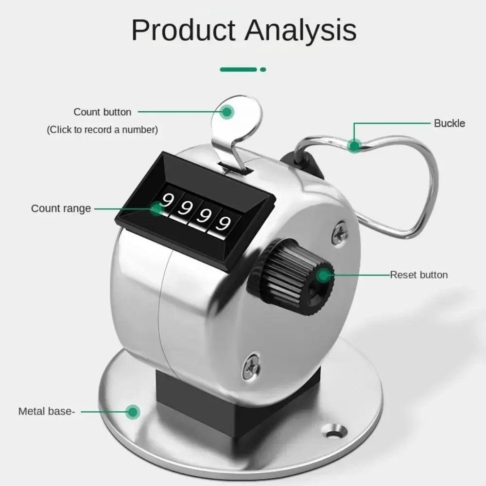 4 Digit Clicker Counter Metal Manual Counter Easy To Use Mechanical Counter