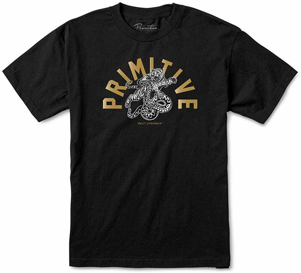 Primitive BIG ARCH RUMBLE Black White Gold Graphic S/S Regular Fit Men's T-Shirt Unisex T-Shirt