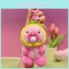 Adorable Pink Capybara Bubble Blowing Plush Keychain Cute Accessory Gift