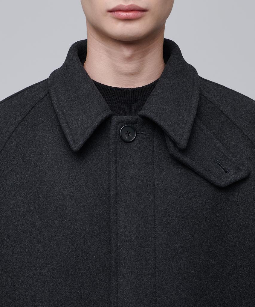 Musinsa Standard Cashmere Blend Oversized Balmacaan Coat [Charcoal Grey]