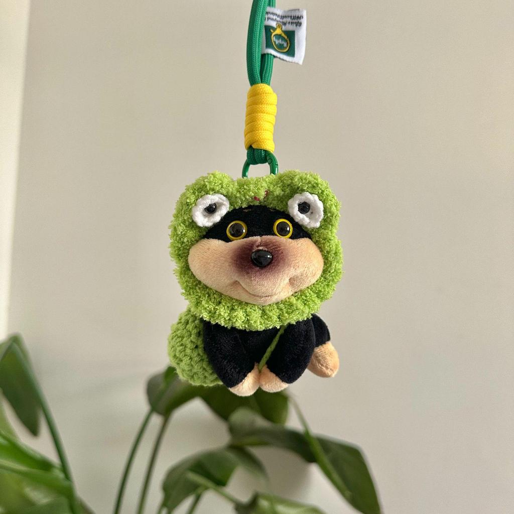 Adorable Bee Puppy Backpack Charm Keychain Plush Pendant for Women