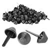 200Pcs Flat Feet Studs Gun Black DIY Leather Luggage Bags Handbags Craft Accessories 12mm