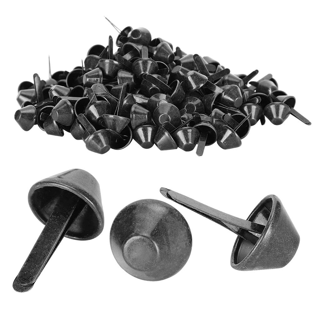 200Pcs Flat Feet Studs Gun Black DIY Leather Luggage Bags Handbags Craft Accessories 12mm