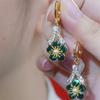 Новые летние роскошные зеленые серьги-цветы с кристаллами для женщин, модные персонализированные повседневные аксессуары, украшения для вечеринок, подарки на день рождения