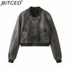 Женская куртка-пилот из искусственной кожи в байкерском стиле, осенняя куртка с короткими рукавами и воротником-стойкой