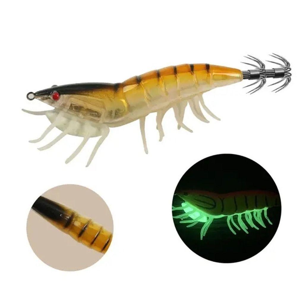Fluorescent Wood Shrimp No. 3.0 No. 3.5 Artificial Squid Jig Cuttlefish Squid Hook  Ocean Rock