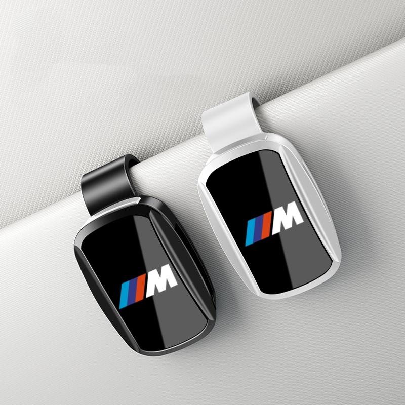 Car Sun Visor Glasses Clip Pressing Switch Eyeglasses Holder For BMW M Emblem E46 E36 E34 F10 E90 F30 E60 F30 E53 E30 E92 E87 GI7