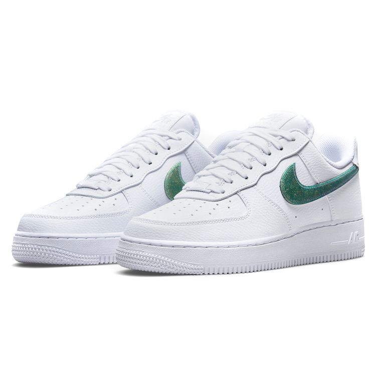 Nike Air Force 1 Low Glitter Swoosh - Женские кроссовки Celery Белый Серо-Туманный Чернено-Синий DH4407-100