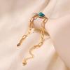 Vintage Geometric Irregular Turquoise 18k Gold Plated Chain Bracelet For Women