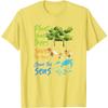 Plant Trees Save Bees Clean Seas Turtle Graphic Cotton T-Shirt Casual Crewneck Tee
