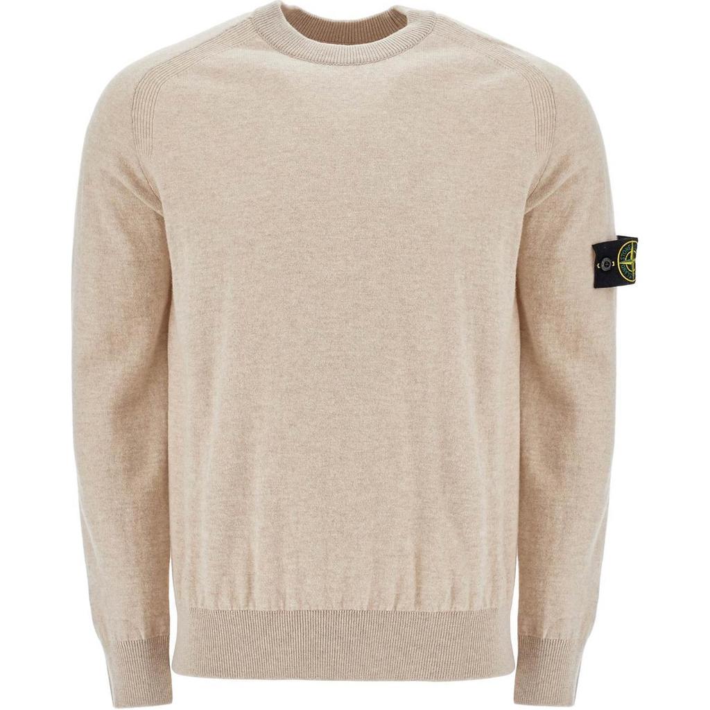 STONE ISLAND Wool Cardigan Melange Stucco Men Tops Grey 8115545B4-V0M97