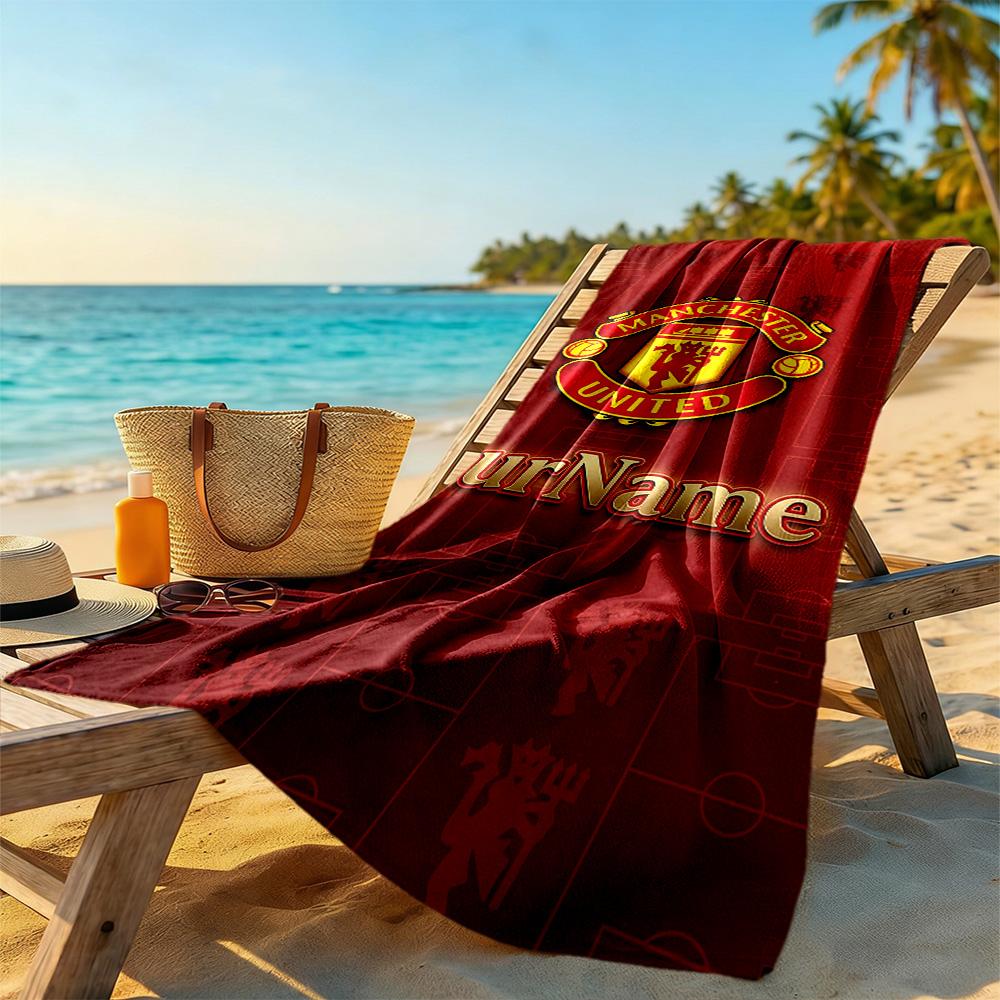 Manchester Personalized Text Beach Towel High Absorbency & Quick-Dry Perfect for Traveling Yoga Camping and Swimming