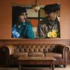 Byler Couple Official Fan Art Tapestry Retro Aesthetic with Floral Heart Accents for Stranger Things Shipper Room