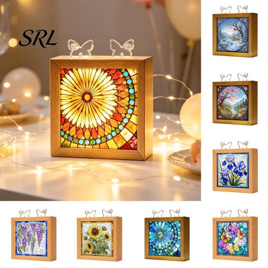 LED Night Light for Kids Acrylic Puzzle Light, 2-In-1 USB Royal Iris Bloom Jigsaw Lamp, Desktop Office DIY Creative Home Ambient Bedroom Living