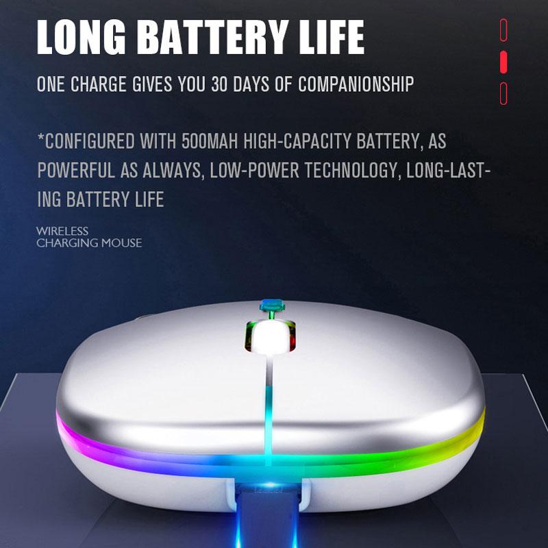 Беспроводная мышь Bluetoooth 5.0 с USB-подзарядкой, RGB-подсветкой для ноутбука, компьютера, ПК, Macbook, игровая мышь 2.4 ГГц 1600 DPI