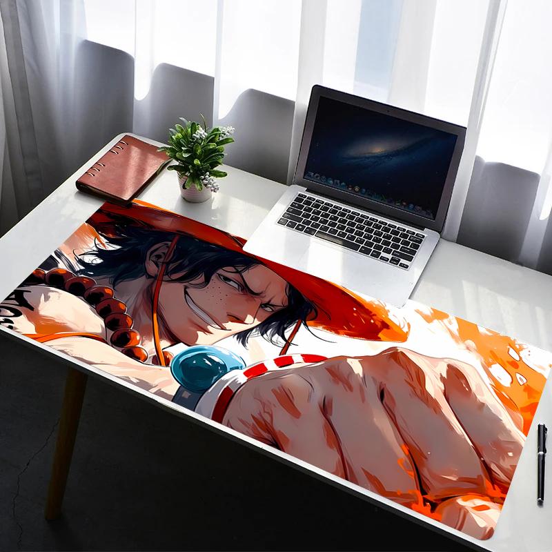 Mouse Pad Office PC Gaming Accessories Keyboard Pad Cartoon Anime Print One Piece Portgas·D· Ace Mousepad Laptop Desk Mouse Mat