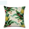 Luxurious 18'' Green Tropical Plant Pillow Case Cotton Sofa Cushion Cover Decorative
