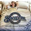 Milwaukee Brewers Print Flannel Blanket High Quality Warm Comfortable Cover for All Seasons Perfect for Gifts Home Decor