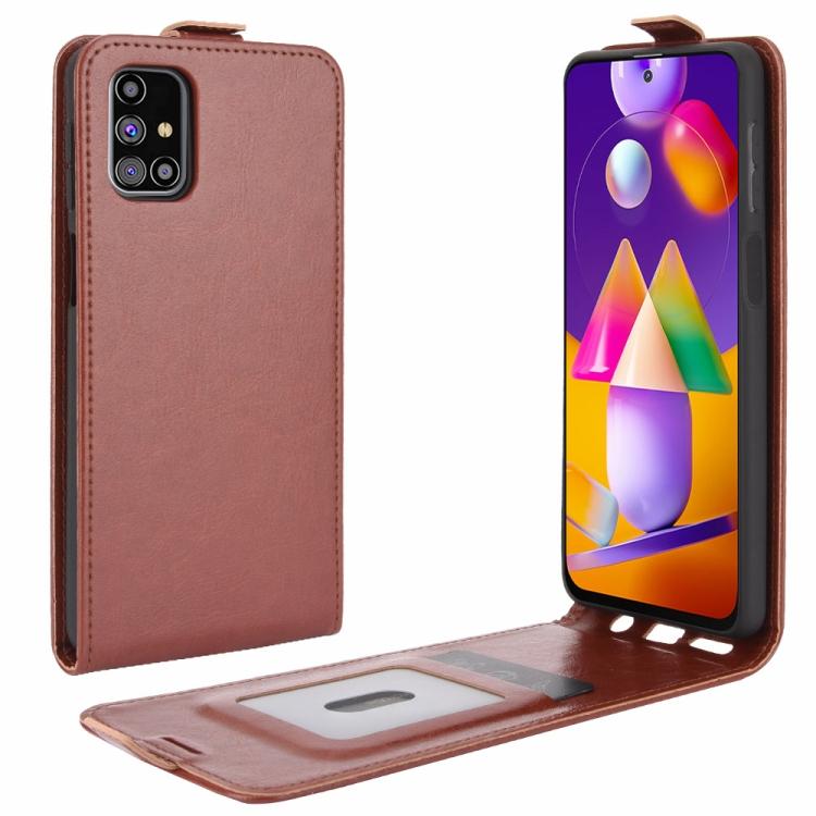 Для Samsung Galaxy M31s R64 Текстура одинарный вертикальный флип кожаный защитный чехол с отделениями для карт и фоторамкой