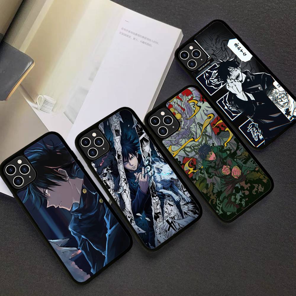 Чехол для телефона с изображением Фушигуро Мегуми из аниме Jujutsu Kaisen для iPhone 11 12 13 14 15 Pro Max 17 16 Plus, Жесткий PC+TPU Задняя крышка