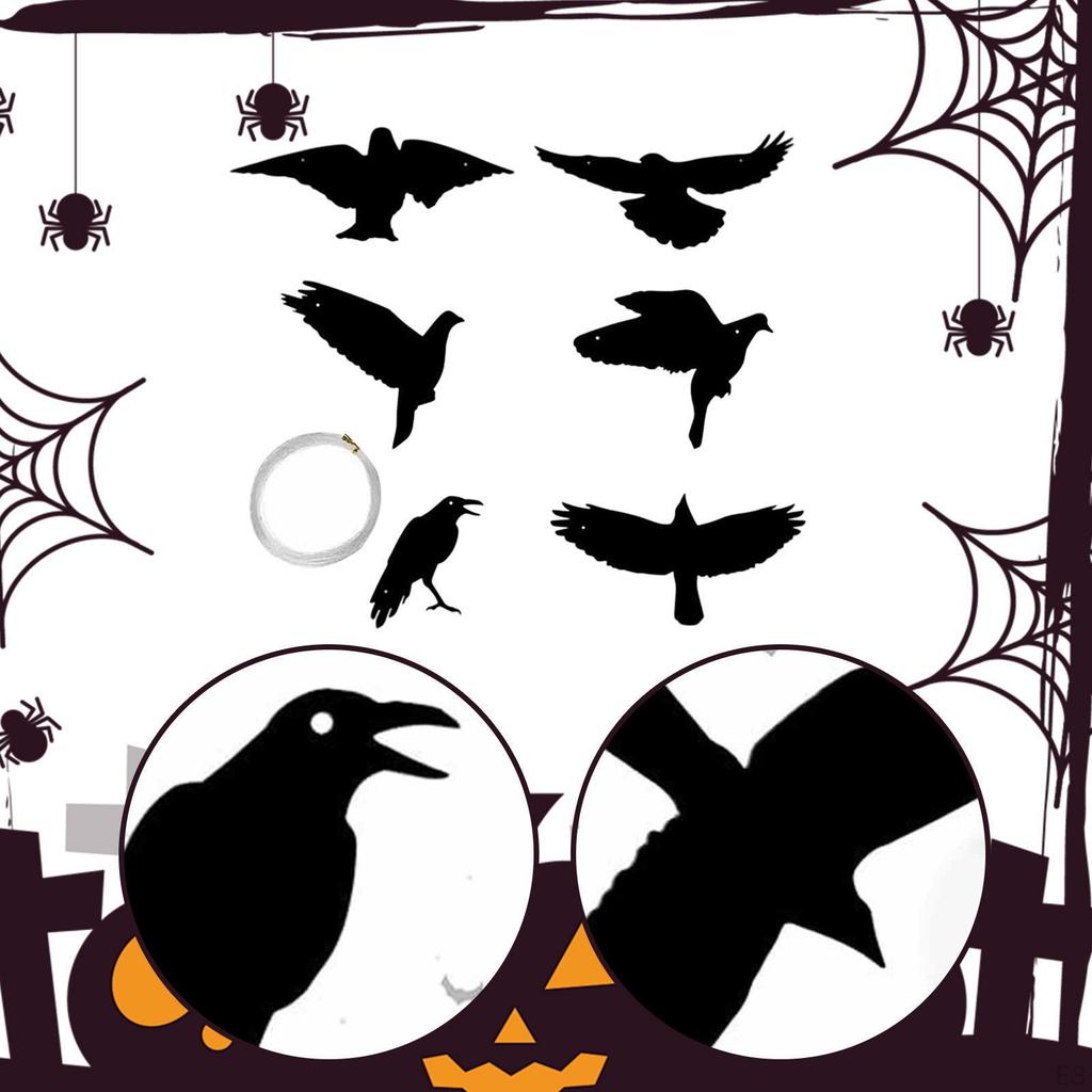 Black Crow Bird Raven Halloween Decoration for Tree Room Home Wedding