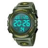 Digital Water Resistant To 50 Day of the LED Waterproof Sports Instruction Manual Included Men's Watch, Meters, Date, Week, Alarm, Display,