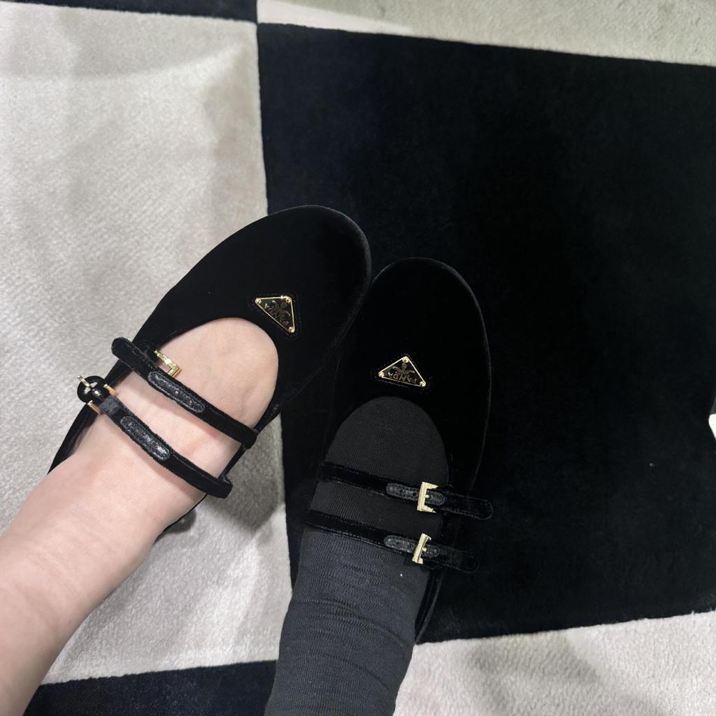 Retro Triangular Buckle Leather Mary Jane Single Shoes Women's One-word Buckle Flats Soft-soled Ladyshoes Small Leather Shoes