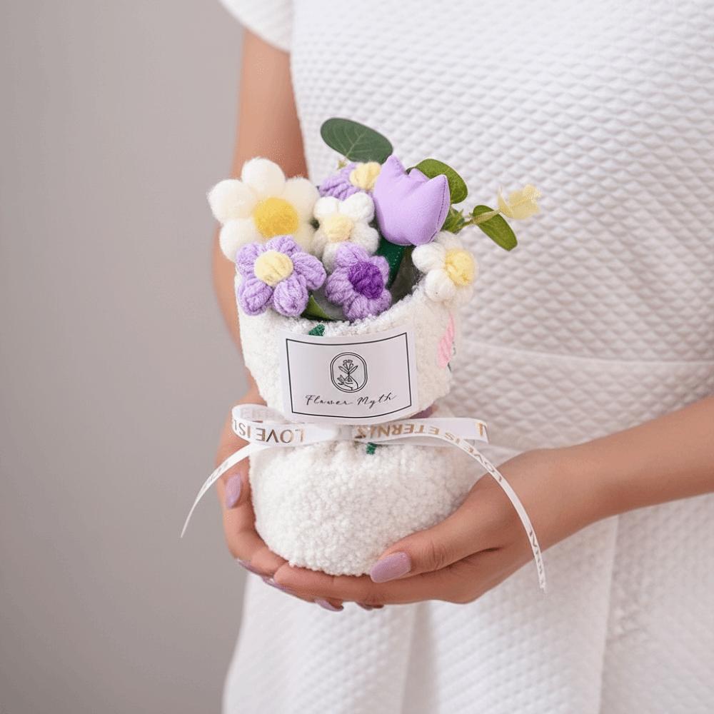 Birthday Valentine's Day Gifts Crochet Flower Bouquet Home Decor Finished Bouquet  Festival