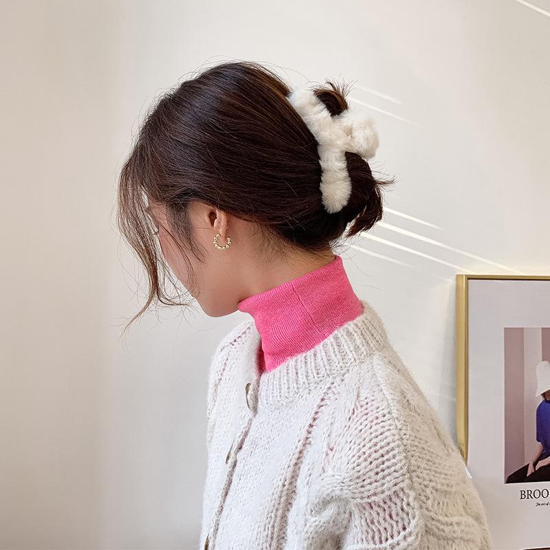 Элегантная корейская большая плюшевая заколка для волос для женщин - в стиле акулы