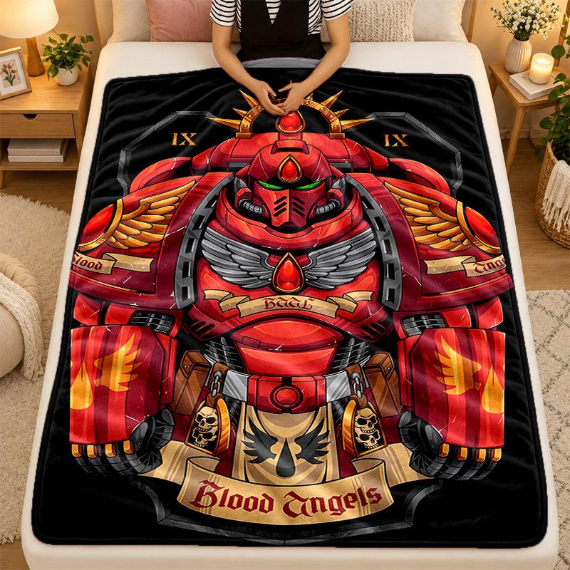 Flannel BlanketWarhammer 40K Warm Soft Throw Blanket for Indoor Sofa Bed Living Room Use