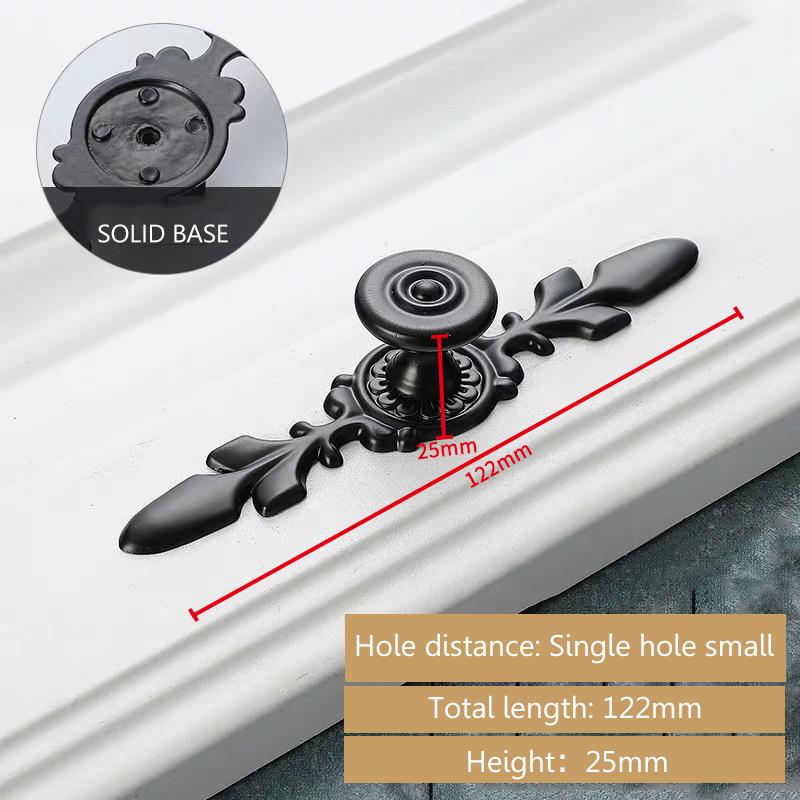 Black Furniture Cabinet Door Handle Cupboard Wardrobe Drawer Dresser Knob Pull 96/128mm Hole Kitchen Closet Manufacture Factory