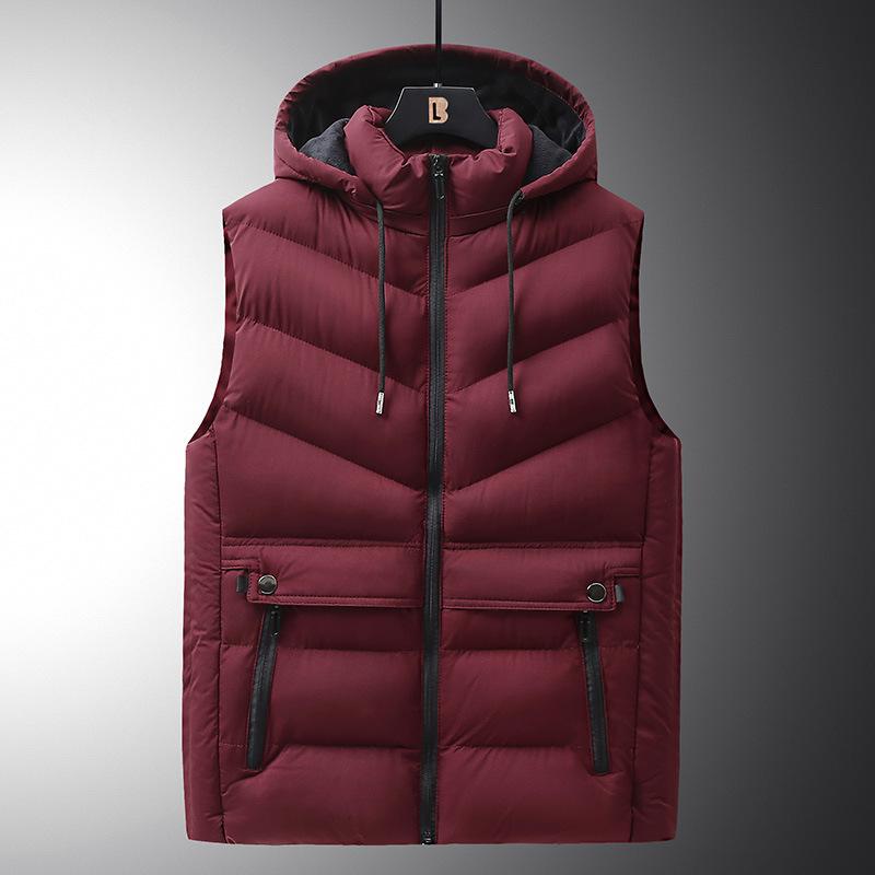 Мужской полосатый жилет, повседневный теплый жилет с капюшоном, куртка