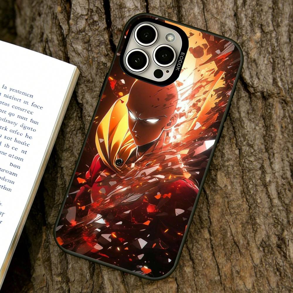One-Punch Man Phone Case For iPhone 17,16,15,14,13,12,11 Plus,Pro Max,XS,Colorful Silver Black Cover