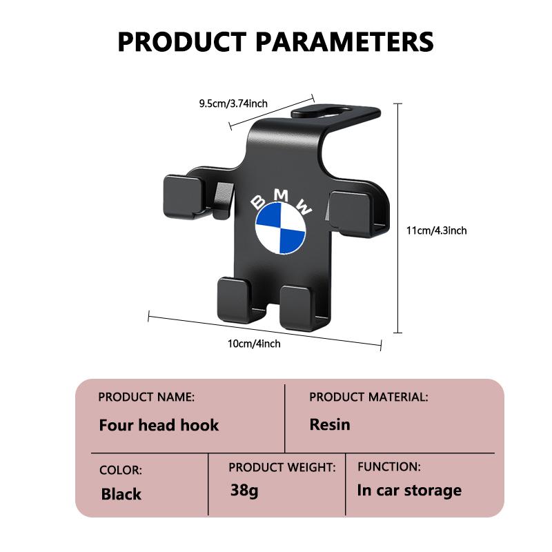 Universal Car Seat Back Hook Storage Key Phone Holder Hooks For BMW Performance X1 M3 M6 F01 F02 E34 E36 E60 F10 F20 X6 CT4