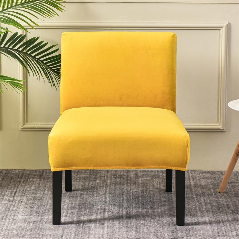 Velvet Armless Chair Cover Solid Single Sofa Slipcover Nordic Accent Stretch Chair Covers Elastic Cheap Couch Protector Cover