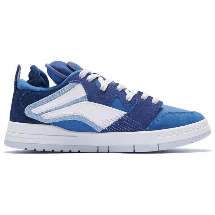 Li Ning Wave PRO Текстиль, Кожа Нескользящая Амортизация Устойчивость к истиранию Низкие Скейтбордические кроссовки Мужские Синие AECS051-5