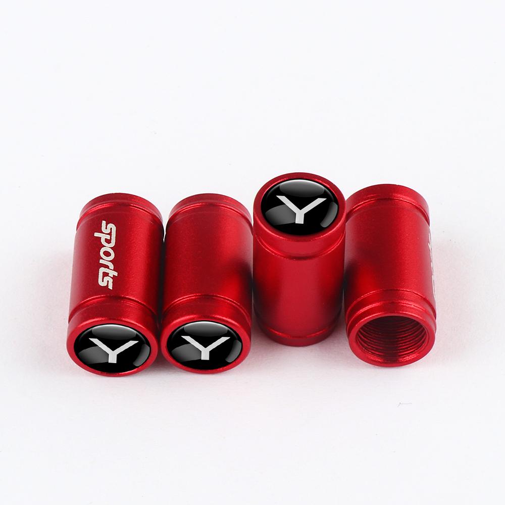 CGYJL1 4Pcs Car Sports Logo Wheel Tire Valve Caps Cover Auto Accessories For Tesla Model 3 Roadster Model S X Model Y SpaceX Cybertruck