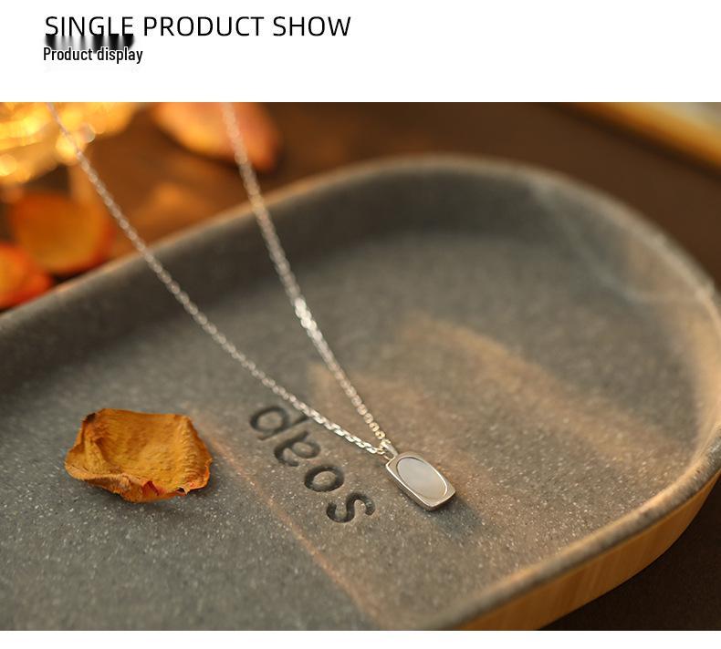 Ожерелье-подвеска из серебра 925 пробы Banyan Tree в стиле ретро с белой ракушкой - Высококлассная летняя цепочка на ключицу 2024 для женщин