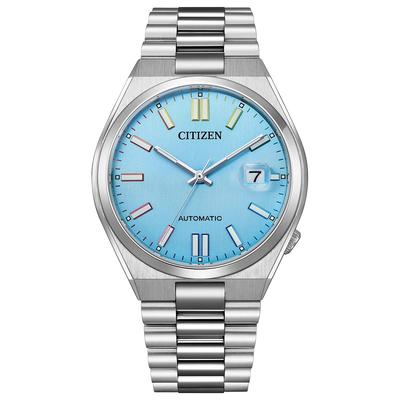 Мужские часы Citizen TSUYOSA Collection Automatic Mechanical Turquoise Silver NJ0151-53L, с ручным заводом, водонепроницаемые, синие,
