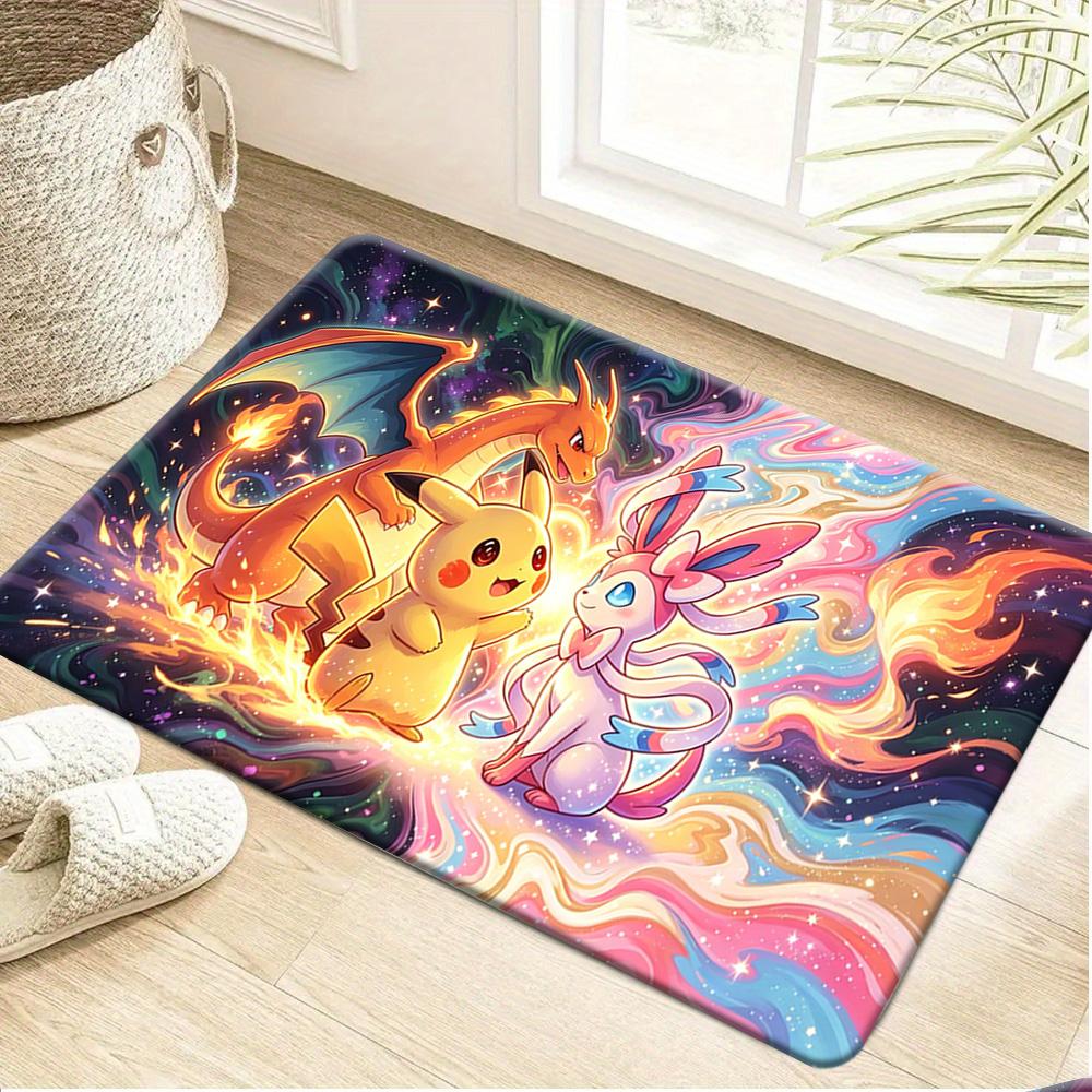 Cute Desert Pokemon Print Doormat Non-Slip Water Absorbent Floor Mat for Home Entrance Decor